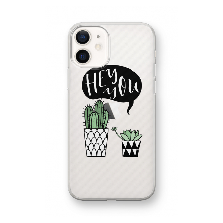 Hey you cactus: iPhone 12 mini Transparant Hoesje