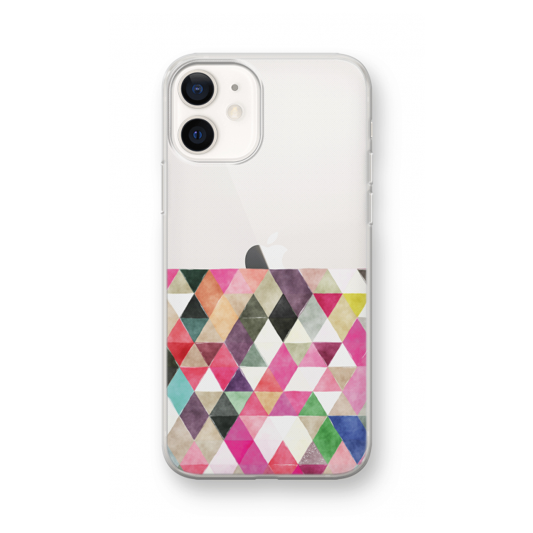 Gekleurde driehoekjes: iPhone 12 mini Transparant Hoesje