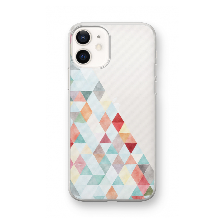 Gekleurde driehoekjes pastel: iPhone 12 mini Transparant Hoesje