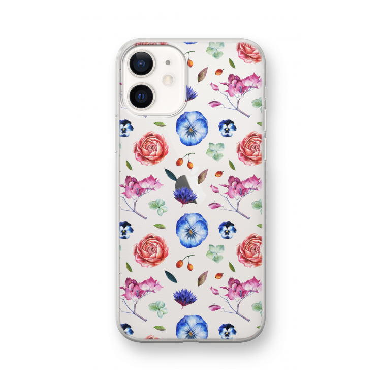 Bloemetjes: iPhone 12 mini Transparant Hoesje