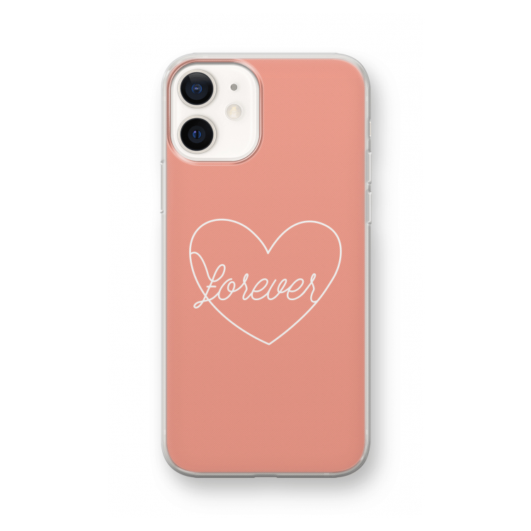 Forever heart: iPhone 12 mini Transparant Hoesje