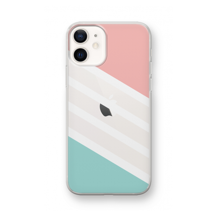 Strepen pastel: iPhone 12 mini Transparant Hoesje