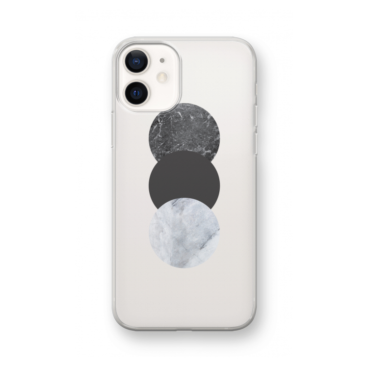 Marmeren cirkels: iPhone 12 mini Transparant Hoesje