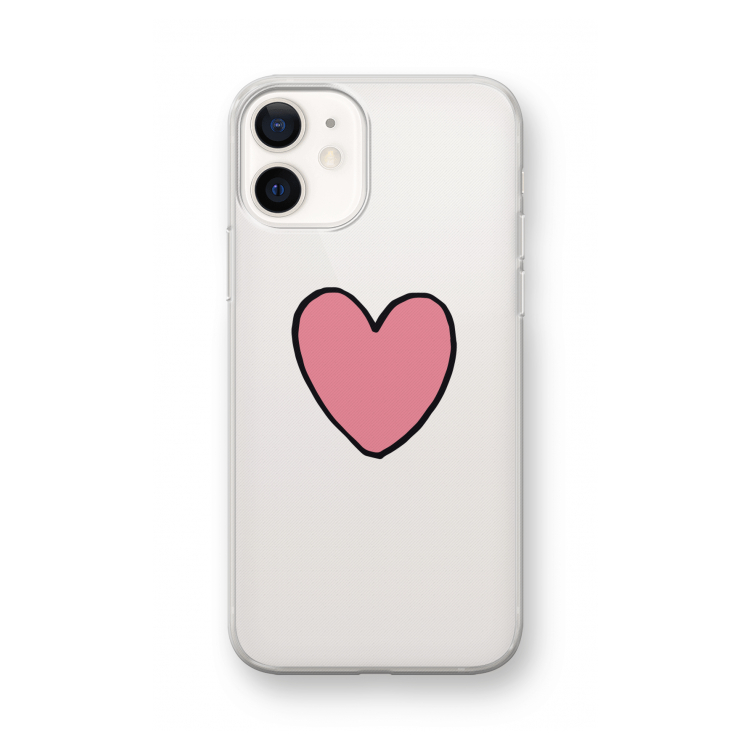 Hartje: iPhone 12 mini Transparant Hoesje