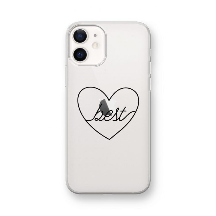 Best heart black: iPhone 12 mini Transparant Hoesje