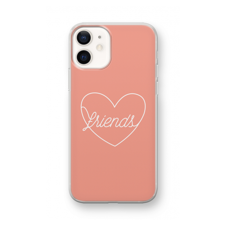 Friends heart: iPhone 12 mini Transparant Hoesje
