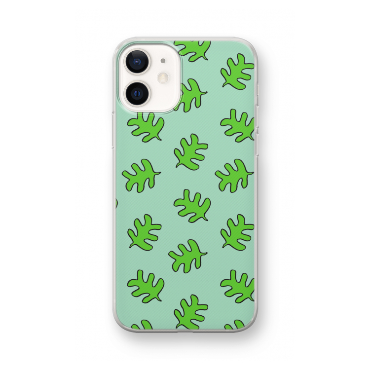 Groene blaadjes: iPhone 12 mini Transparant Hoesje