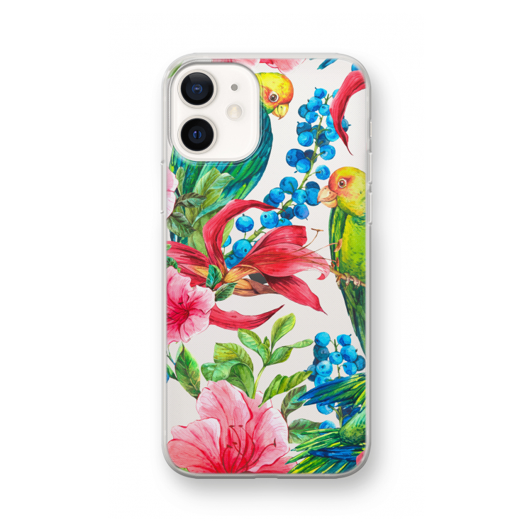 Papegaaien: iPhone 12 mini Transparant Hoesje