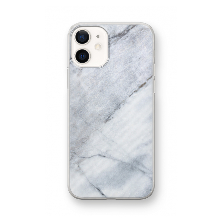 Witte marmer: iPhone 12 mini Transparant Hoesje