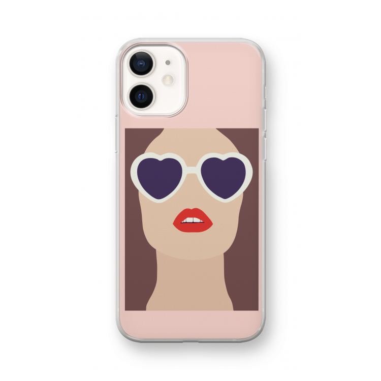 Red lips: iPhone 12 mini Transparant Hoesje