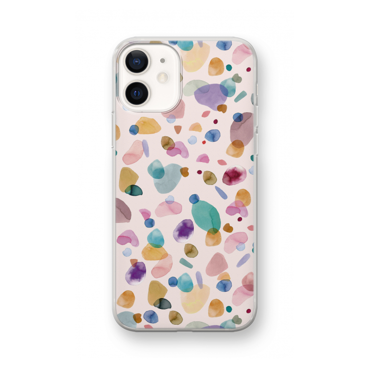 Terrazzo Memphis Pink: iPhone 12 mini Transparant Hoesje