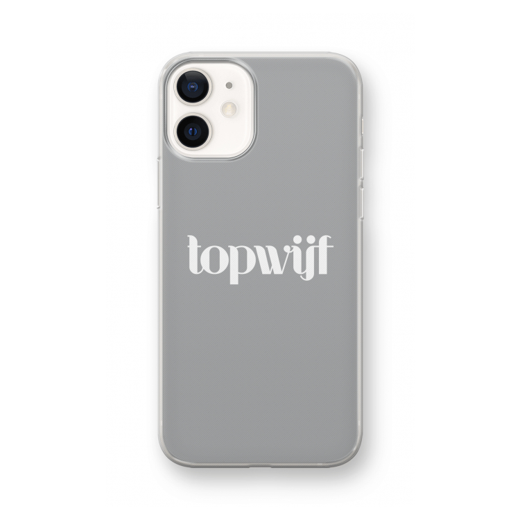 Topwijf Grijs Wit: iPhone 12 mini Transparant Hoesje