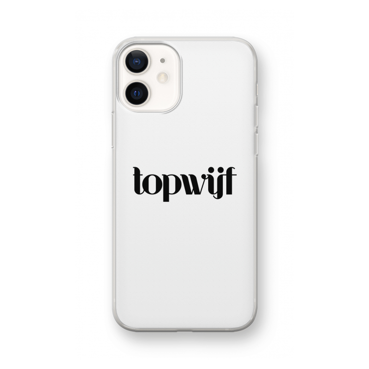 Topwijf Wit: iPhone 12 mini Transparant Hoesje