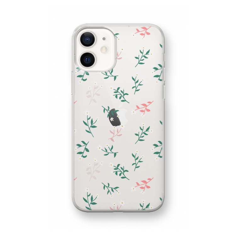 Small white flowers: iPhone 12 mini Transparant Hoesje