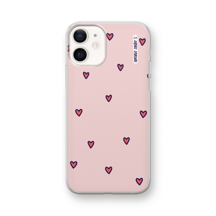 Hartjes: iPhone 12 mini Transparant Hoesje