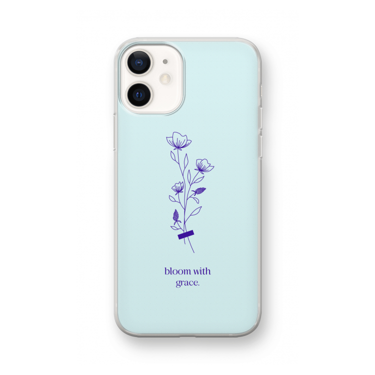 Bloom with grace: iPhone 12 mini Transparant Hoesje