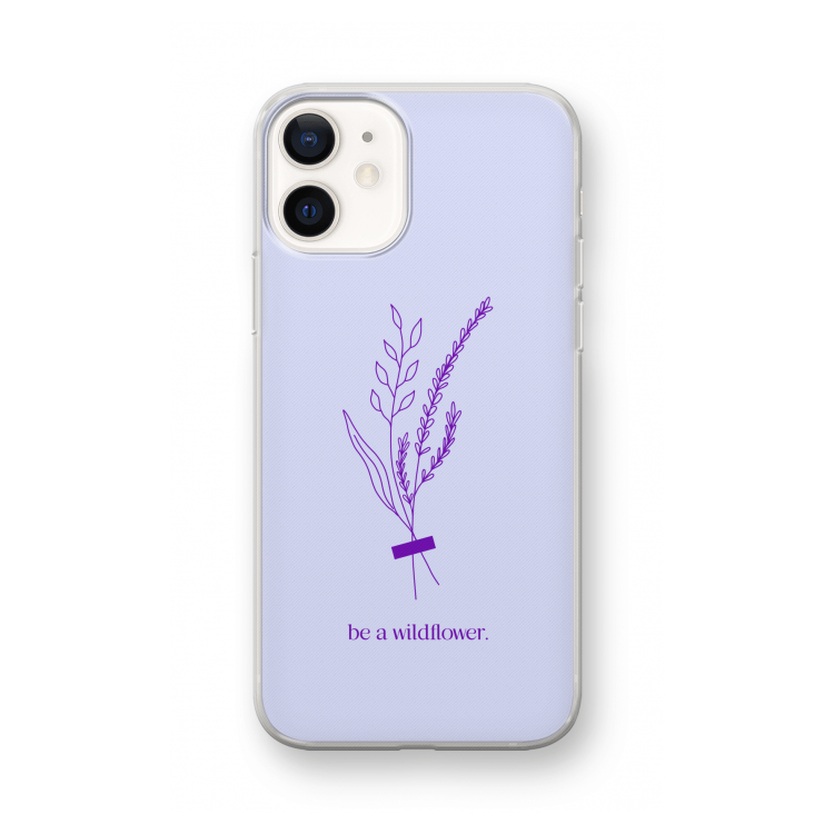 Be a wildflower: iPhone 12 mini Transparant Hoesje