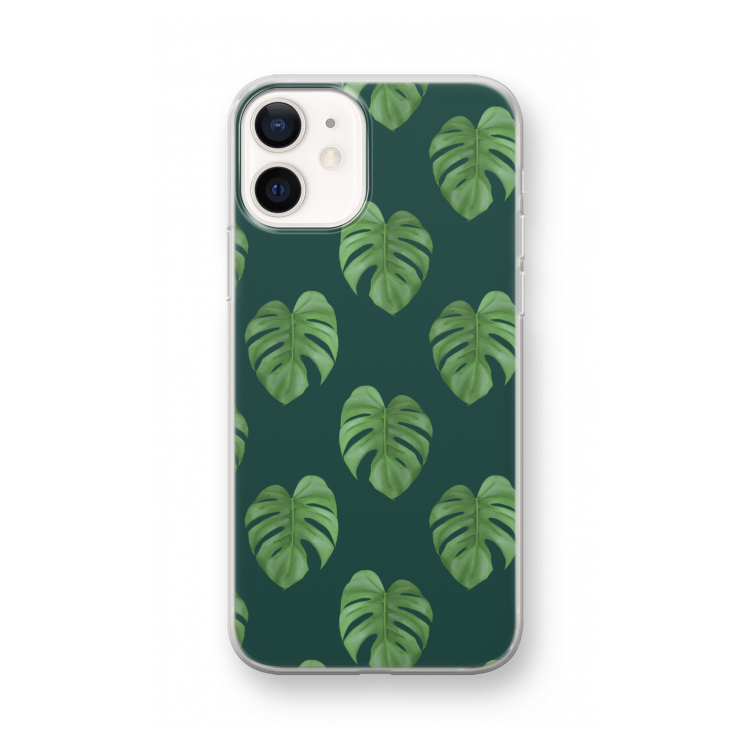 Monstera leaves: iPhone 12 mini Transparant Hoesje