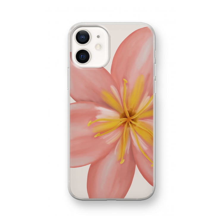Pink Ellila Flower: iPhone 12 mini Transparant Hoesje