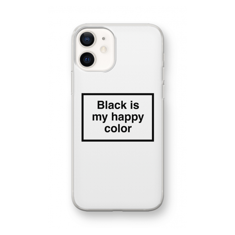 Black is my happy color: iPhone 12 mini Transparant Hoesje