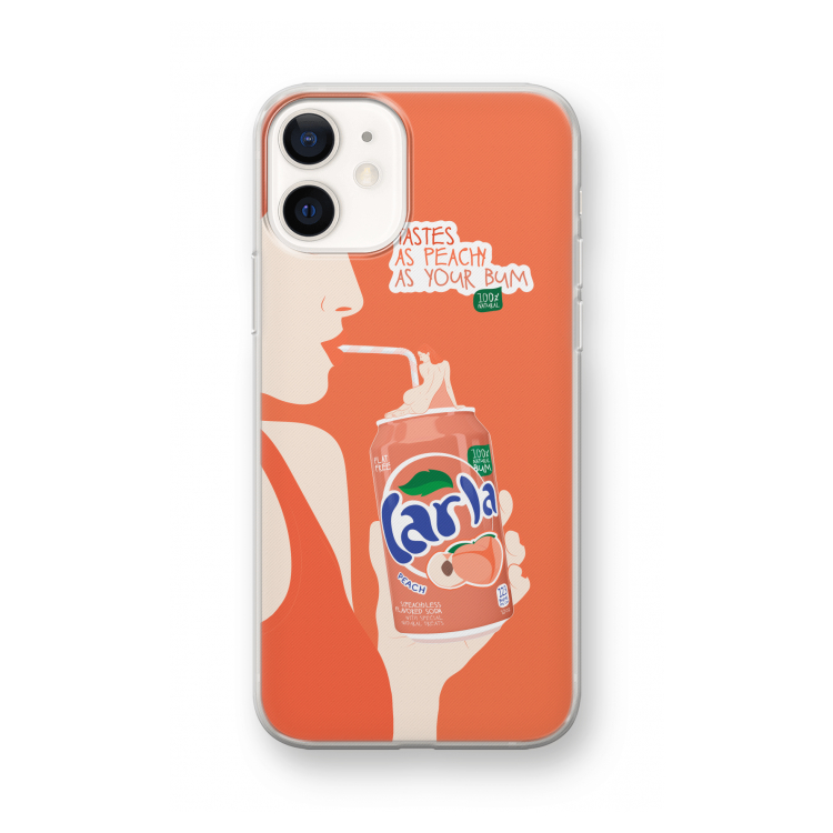Peach please!: iPhone 12 mini Transparant Hoesje