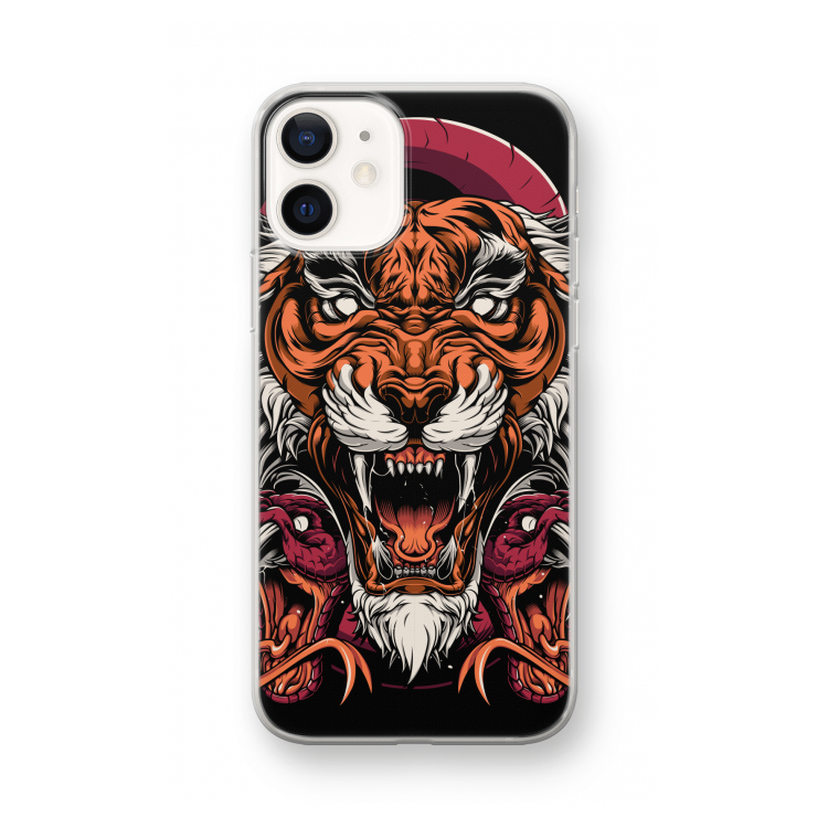 Tiger and Rattlesnakes: iPhone 12 mini Transparant Hoesje