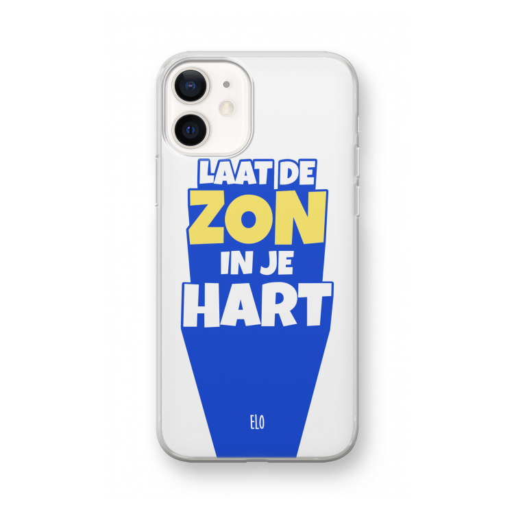 Laat de zon in je hart: iPhone 12 mini Transparant Hoesje