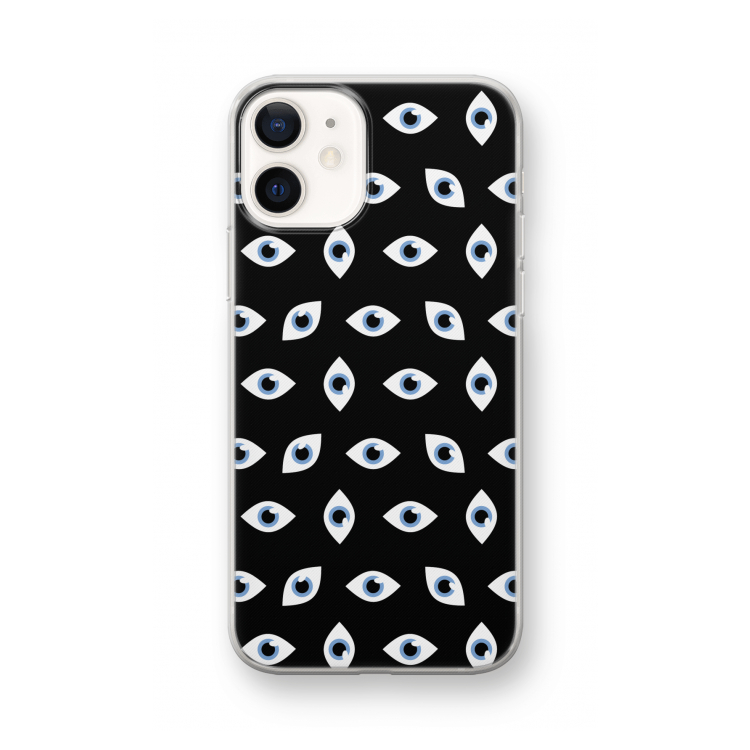 Eyes pattern: iPhone 12 mini Transparant Hoesje