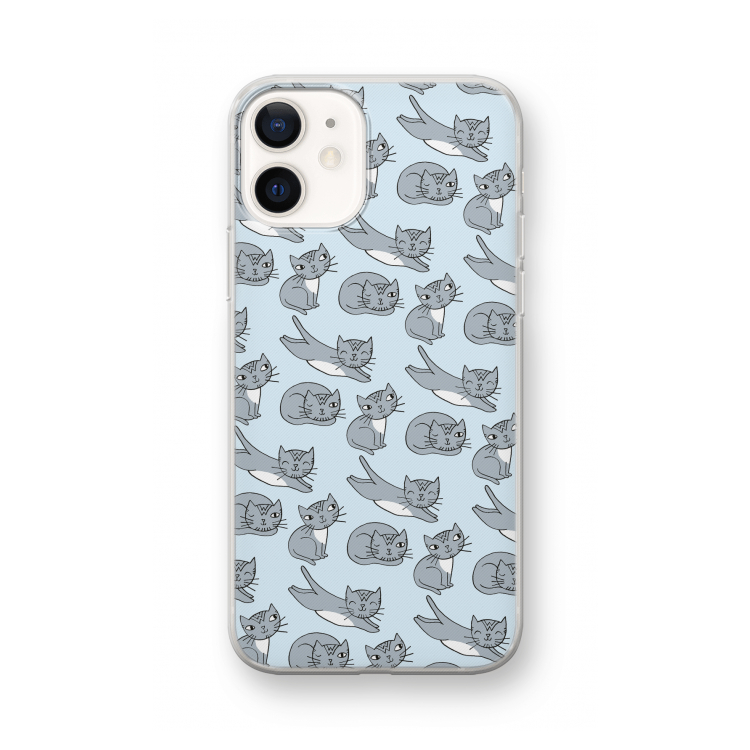 Poezen: iPhone 12 mini Transparant Hoesje