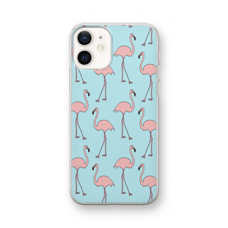 Anything Flamingoes: iPhone 12 mini Transparant Hoesje