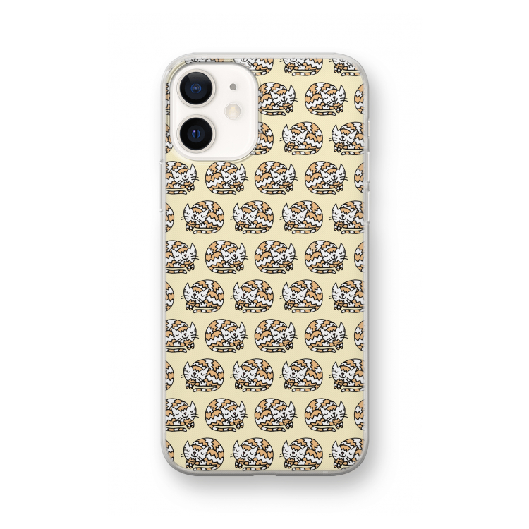 Slapende poes: iPhone 12 mini Transparant Hoesje