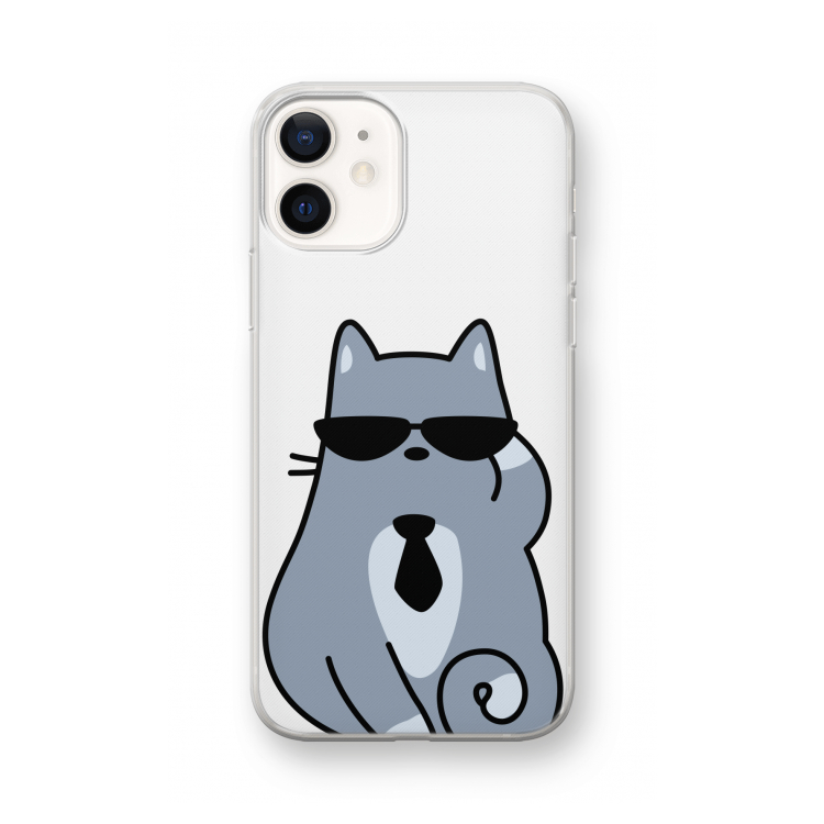 Cool cat: iPhone 12 mini Transparant Hoesje