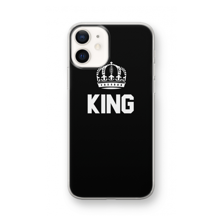 King zwart: iPhone 12 mini Transparant Hoesje