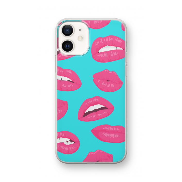 Bite my lip: iPhone 12 mini Transparant Hoesje
