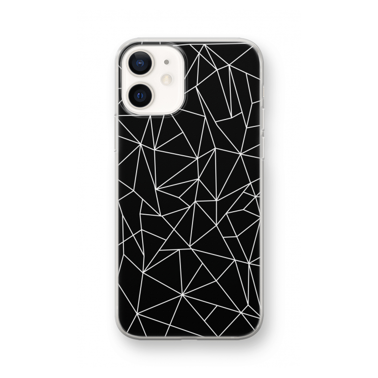 Geometrische lijnen wit: iPhone 12 mini Transparant Hoesje