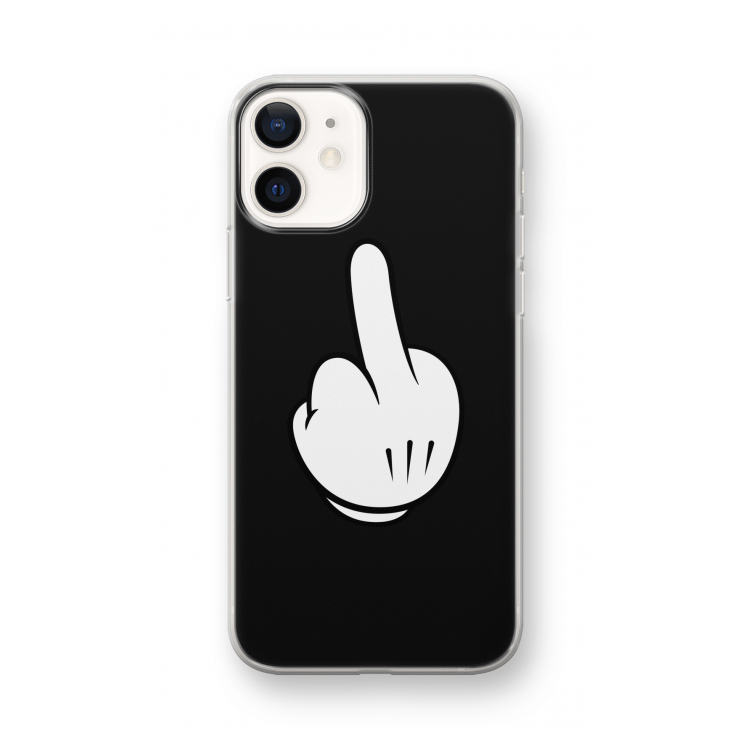 Middle finger black: iPhone 12 mini Transparant Hoesje