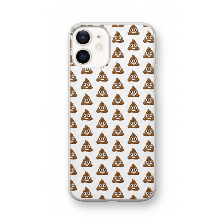 Poop emoji: iPhone 12 mini Transparant Hoesje