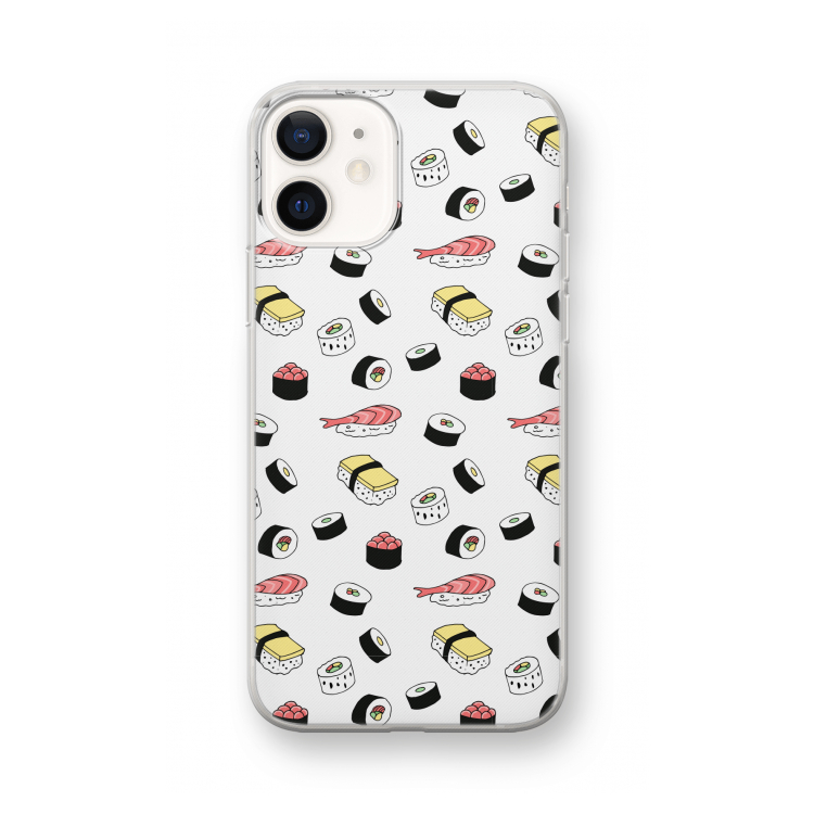 Sushi time: iPhone 12 mini Transparant Hoesje