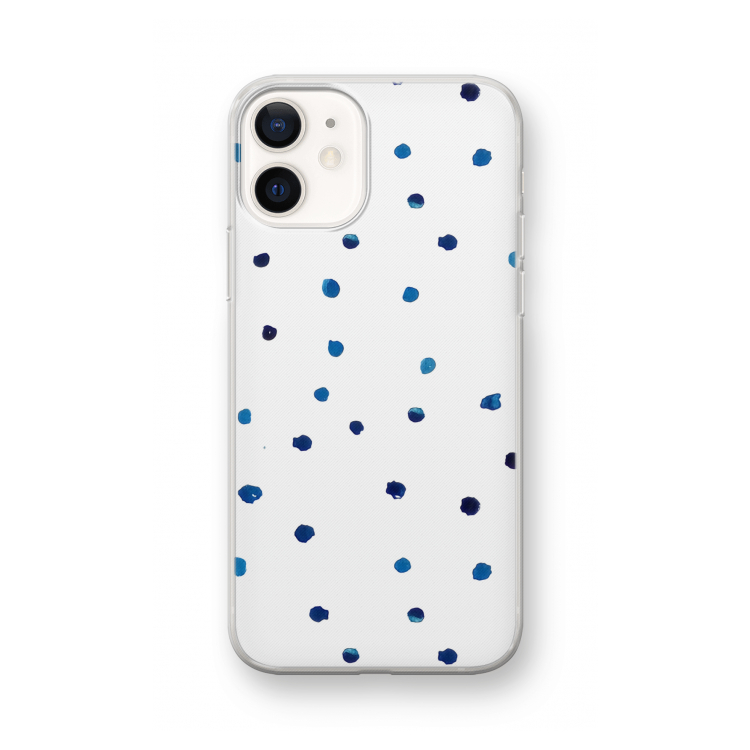 Blauwe stippen: iPhone 12 mini Transparant Hoesje