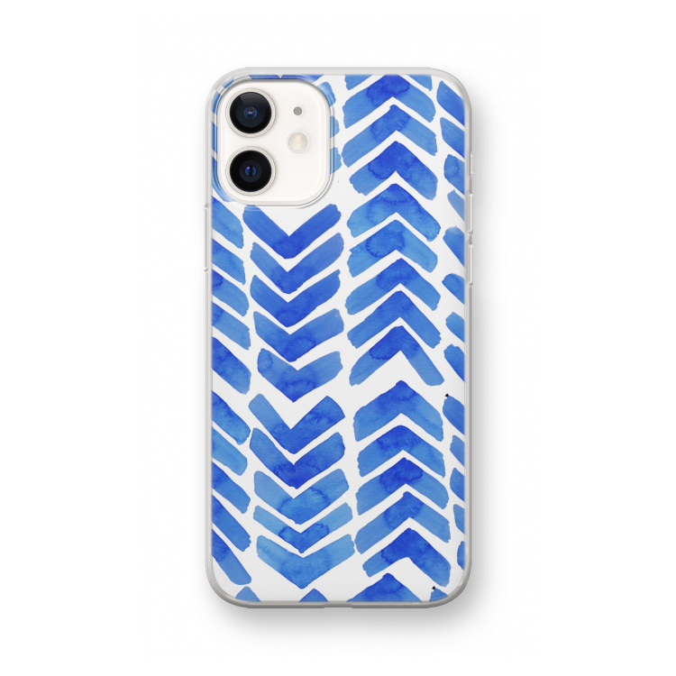 Blauwe pijlen: iPhone 12 mini Transparant Hoesje