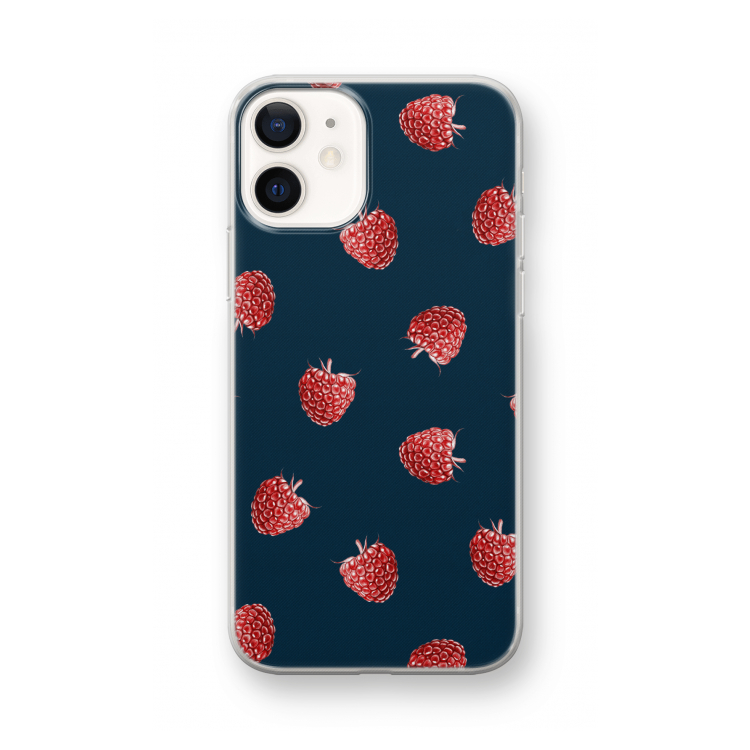 Framboosjes: iPhone 12 mini Transparant Hoesje