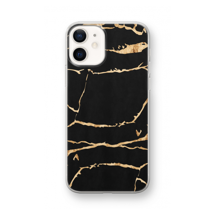 Gouden marmer: iPhone 12 mini Transparant Hoesje