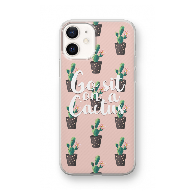 Cactus quote: iPhone 12 mini Transparant Hoesje