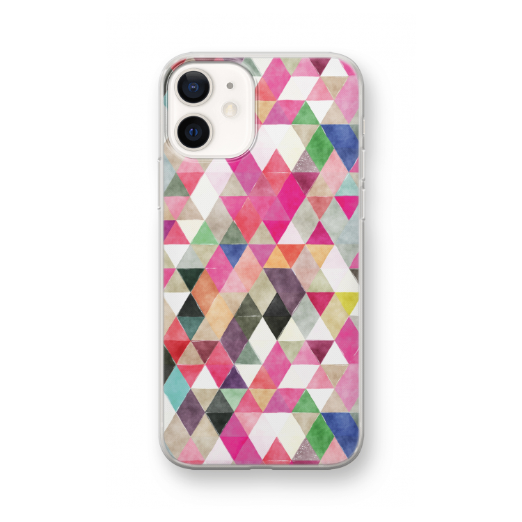 Gekleurde driehoekjes: iPhone 12 mini Transparant Hoesje