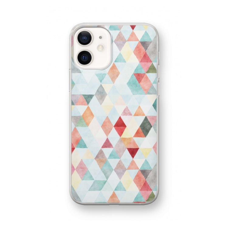 Gekleurde driehoekjes pastel: iPhone 12 mini Transparant Hoesje