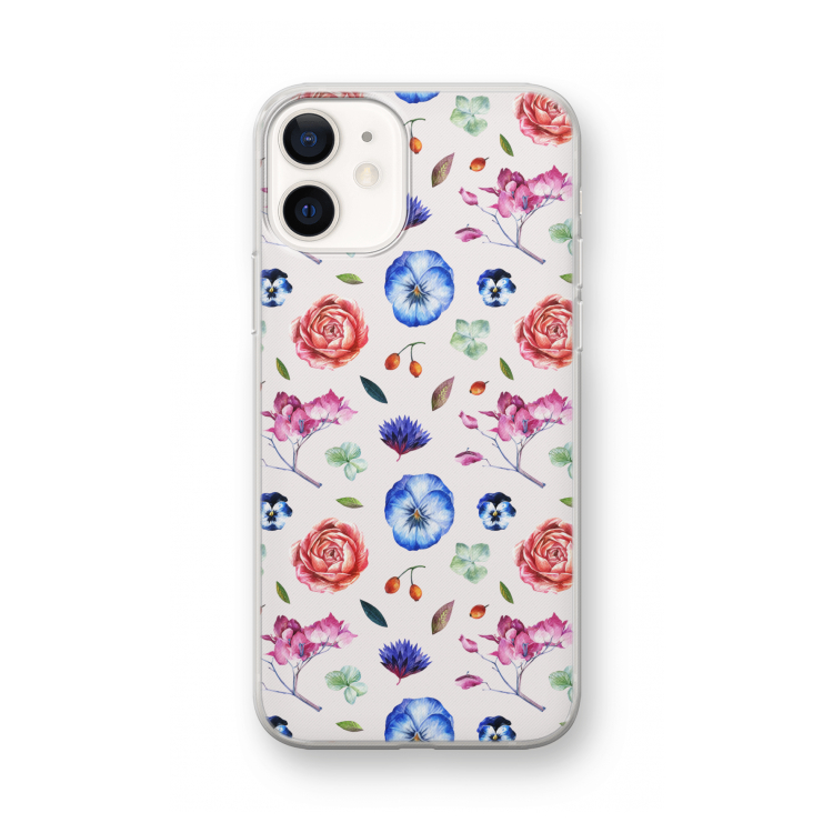 Bloemetjes: iPhone 12 mini Transparant Hoesje