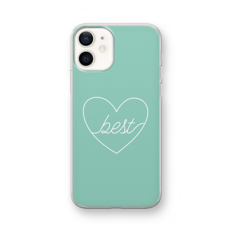 Best heart pastel: iPhone 12 mini Transparant Hoesje