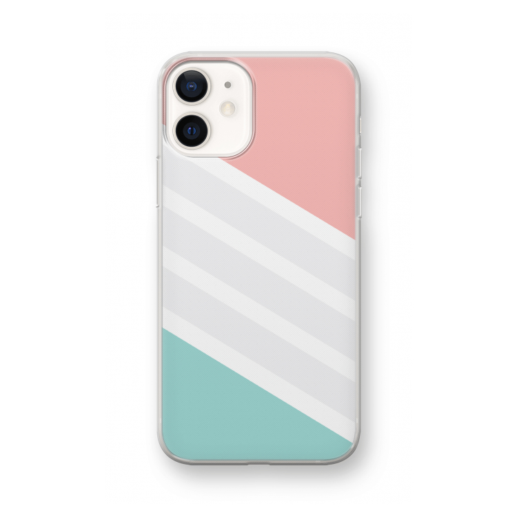 Strepen pastel: iPhone 12 mini Transparant Hoesje