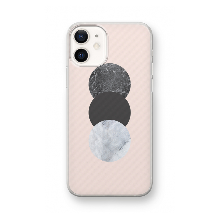 Marmeren cirkels: iPhone 12 mini Transparant Hoesje
