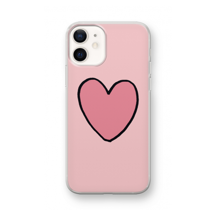Hartje: iPhone 12 mini Transparant Hoesje